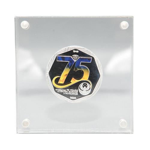 2024 Philippines 750-Piso 75th Anniversary of CBP &ndash; SILVER in ACRYLIC case
