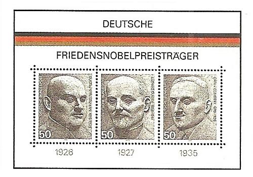 [GE1203] Germany: German Nobel Peace Prize Laureates (1975) MNH Miniature Sheet