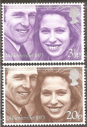 [GB0707] Great Britain: Princess Anne & Capt. M. Philips (1973) MNH Full Set