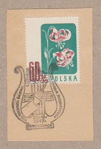 [PO0779] Poland: Cut square bearing a fancy cancel (1957) Used