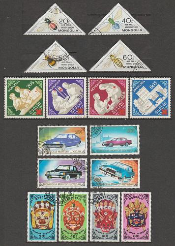 [XT0105] Mongolia: Collection of 16 different (mostly jumbo) commemoratives, CTO