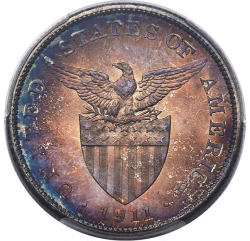 Philippines: USA Administration Peso 1911-S MS67 PCGS