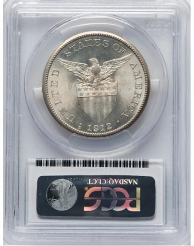 1912-S Peso Philippines Peso, KM-172, Allen 17.07, MS66 PCGS