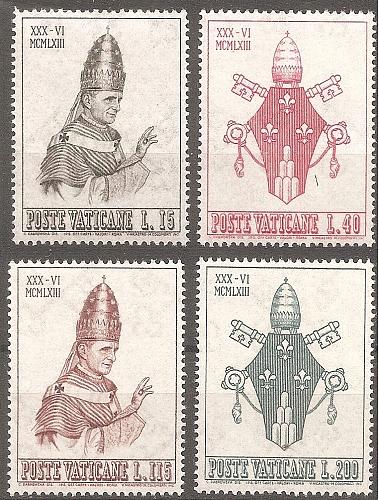 [VC0365] Vatican City: Coronation of Pope Paul VI (1963) MNH Complete Set