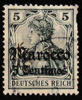 German Germany Offices Abroad Morocco Used Scott #21 Catalog Value $1.10