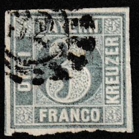 German State Bavaria Used Scott #2 Catalog Value $3.50