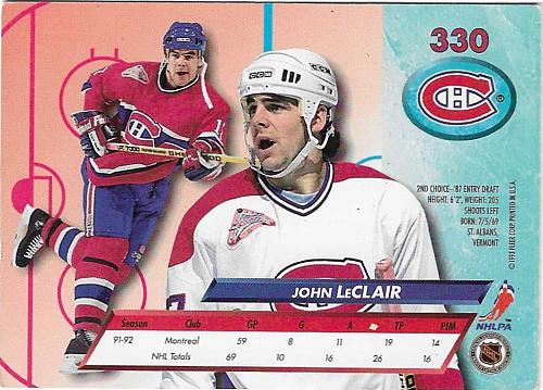John LeClair - Montreal Canadiens - Fleer Ultra