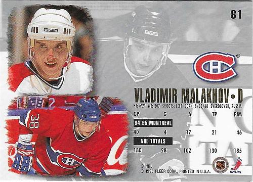 Vladimir Malakhov - Montreal Canadiens - Fleer Ultra