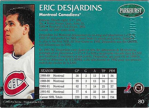 Eric Desjardins - Montreal Canadiens - Parkhurst