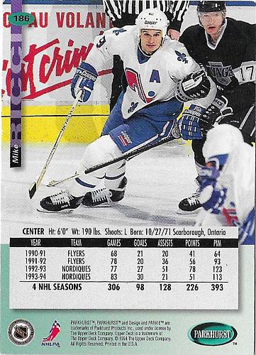 Mike Ricci - Quebec Nordiques - Parkhurst