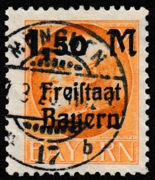 German State Bavaria Used Scott #232 Catalog Value $3.25