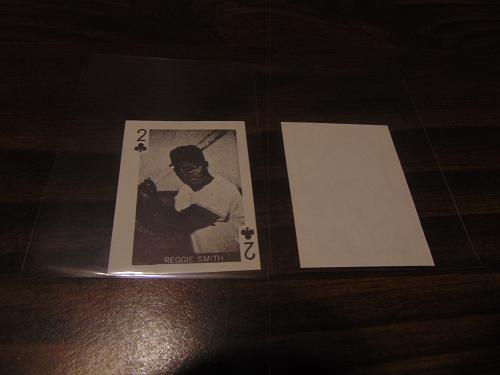 nrmt-vintage-1969 globe imports-mlb playing card-reggie smith-redsox-mini