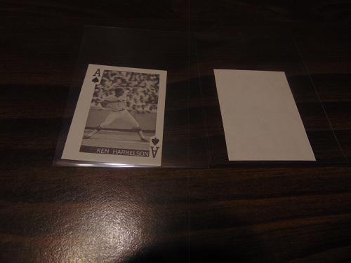 nrmt-vintage-1969 globe imports-mlb playing card-ken harrelson-redsox-mini