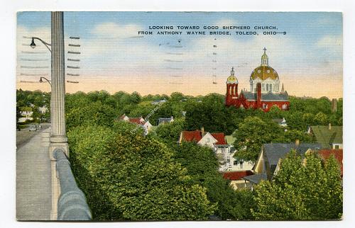 Looking Toward Good Shepherd Church, From Anthony Wayne Bridge, Toledo, Ohio