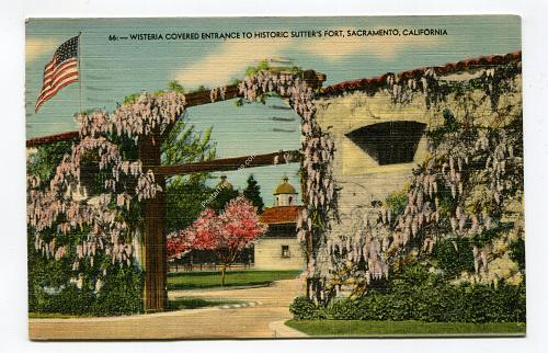Wisteria Covered Entrance to Historic Sutter's Fort, Sacramento, California