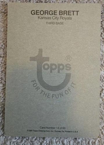 exmt-1980 topps superstars 5x7 photo card #14 george brett-royals-mvp-mlb-hof-vintage