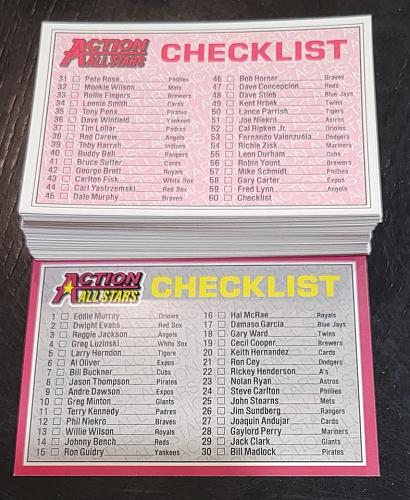 nrmt-1983 donruss action all-stars complete 60 card set- 3.5x5 jumbo-mlb-nolan ryan!