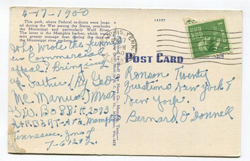 Looking Across Confederate Park Toward Post Office, Memphis, Tenn.