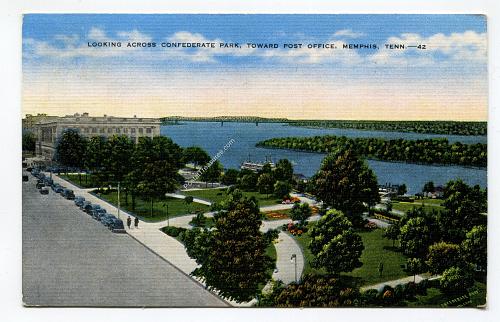Looking Across Confederate Park Toward Post Office, Memphis, Tenn.
