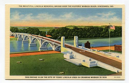Beautiful Lincoln Memorial Bridge Over the Historic Wabash River, Vincennes, IND