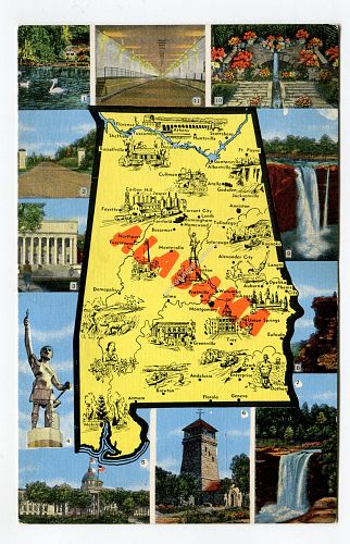 Alabama map - 11 views