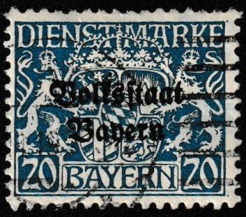 German State Bavaria Used Scott #O25 Catalog Value $2.25