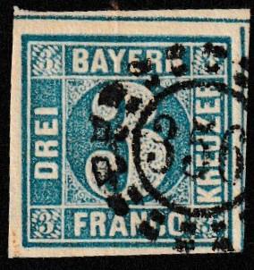 German State Bavaria Used Scott #2 Catalog Value $3.50