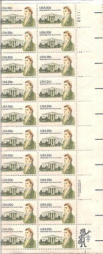 1981 James Hoban White House Architect 20 cent stamps