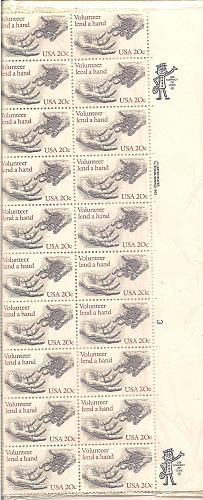 1983 Volunteer Lend a Hand 20 cent stamps