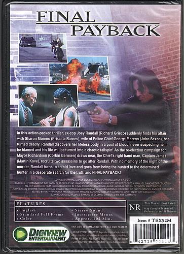 FINAL PAYBACK Richard Grieco John Saxon NEW DVD
