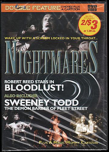 NIGHTMARES - BLOODLUST - SWEENEY TODD Horror Movie Double Feature NEW DVD