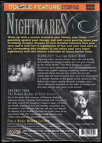 NIGHTMARES - BLOODLUST - SWEENEY TODD Horror Movie Double Feature NEW DVD