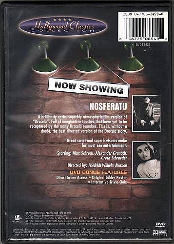 NOSFERATU Max Schreck USED DVD Silent Film Classic From 1922