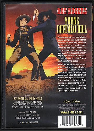 YOUNG BUFFALO BILL Roy Rogers Gabby Hayes Western USED DVD Alpha Video