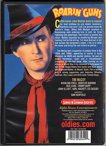 ROARIN' GUNS Tim McCoy Western USED DVD Alpha Video