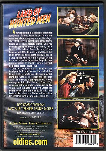 LAND OF HUNTED MEN The Range Busters USED Western DVD Alpha Video