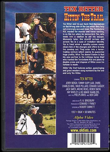 HITTIN' THE TRAIL Tex Ritter Western USED DVD Alpha Video