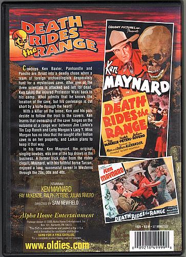 DEATH RIDES THE RANGE Ken Maynard Western USED DVD Alpha Video