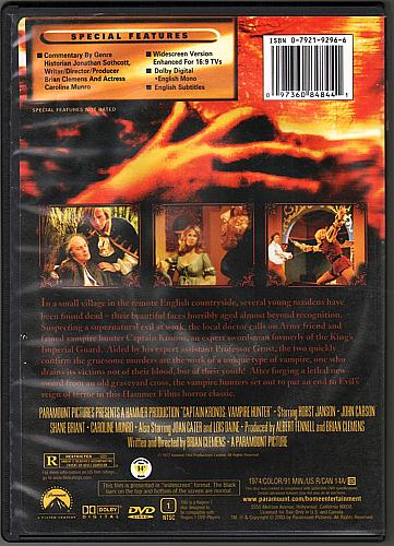 CAPTAIN KRONOS VAMPIRE HUNTER Horst Janson USED DVD Hammer Films