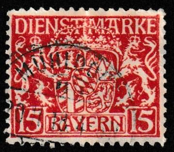German State Bavaria Used Scott #O12 Catalog Value $1.20