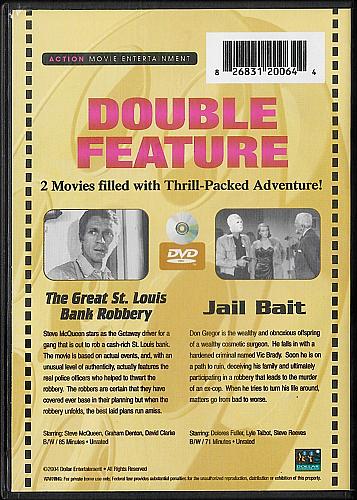 JAIL BAIT - THE GREAT ST. LOUIS BANK ROBBERY Steven McQueen USED DVD