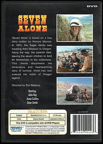 SEVEN ALONE Dean Smith Aldo Ray Heartwarming Family Film USED DVD