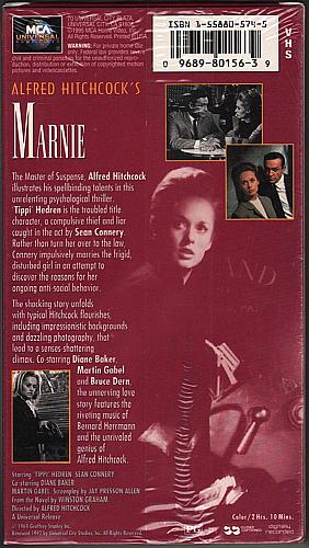 Alfred Hitchcock's MARNIE Tippi Hedren Sean Connery NEW VHS Video