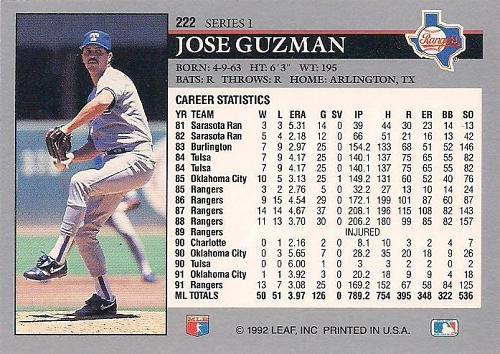 1992 Leaf Series 1 #222 Jose Guzman