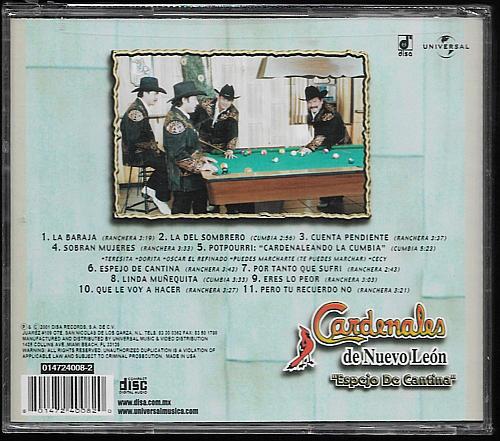 CARDENALES DE NUEVO LE&Oacute;N Espejo De Cantina NEW CD