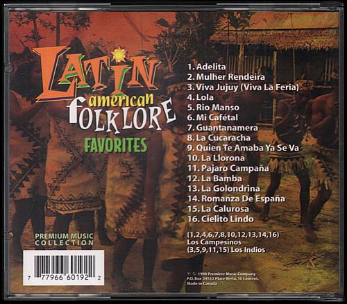 LATIN AMERICAN FOLKLORE FAVORITES Los Campesinos and Los Indios USED CD