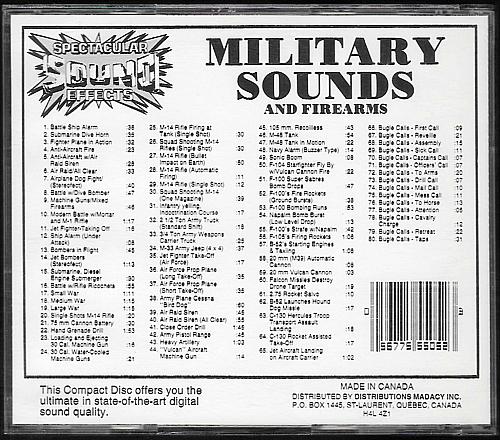 MILITARY SOUNDS AND FIREARMS Spectacular Sound Effects USED CD