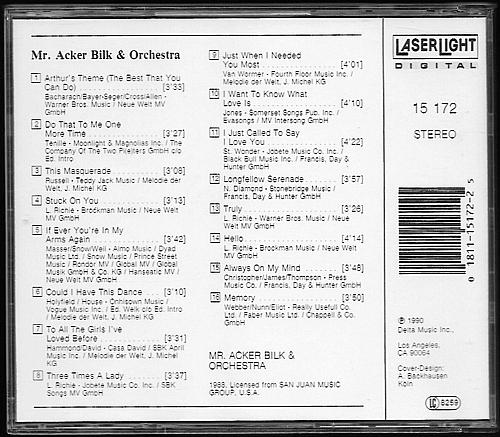 MR. ACKER BILK & ORCHESTRA Golden Instrumental Hits USED CD