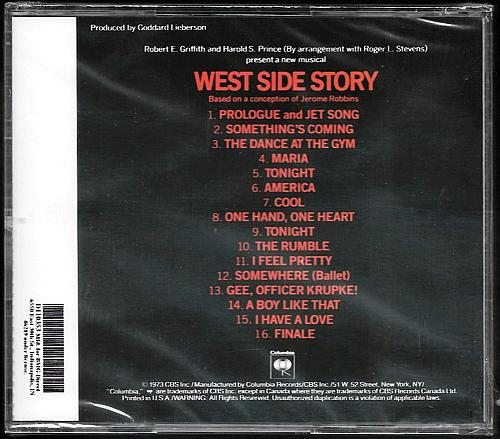 WEST SIDE STORY - THE ORIGINAL BROADWAY CAST New CD