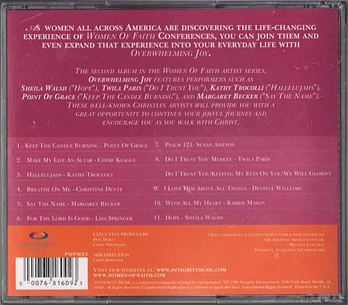 WOMEN OF FAITH - OVERWHELMING JOY Various Artists NEW CD Christian Songs